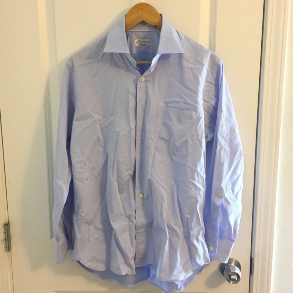 Peter Millar Blue Collared Button Down Shirt - image 1